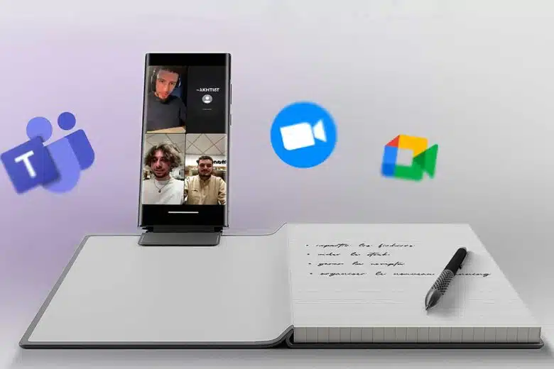 Un accessoire pour accrocher votre smartphone à un cahier ou un bloc-notes.