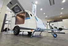 Une mini caravane au look rétro.