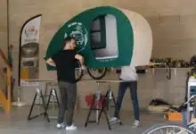 Une caravane tractable à vélo ultra-légère.