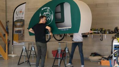 Une caravane tractable à vélo ultra-légère.