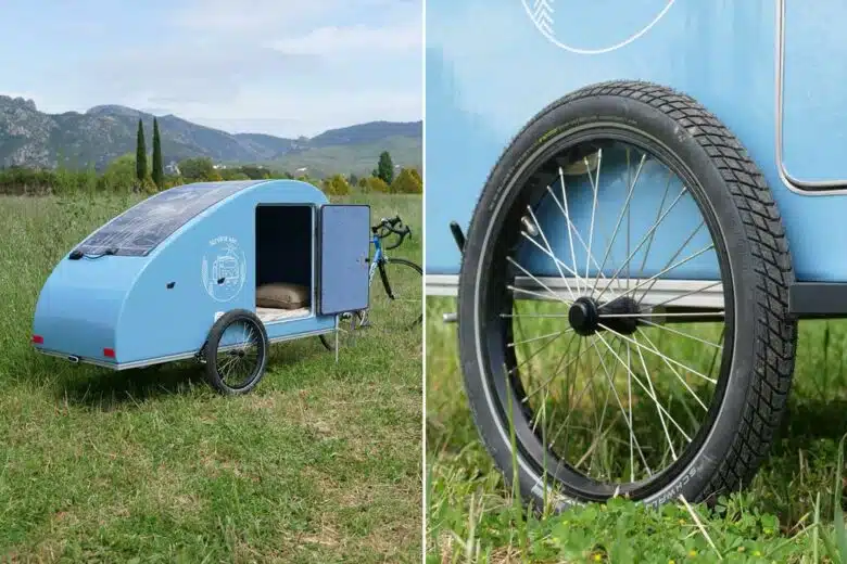 Des roues renforcées, un panneau solaire, avec cette caravane, avec cette caravane vous êtes équipé.
