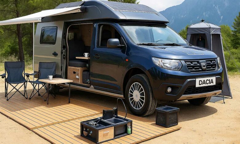 Un Dacia Sandman en configuration étape.