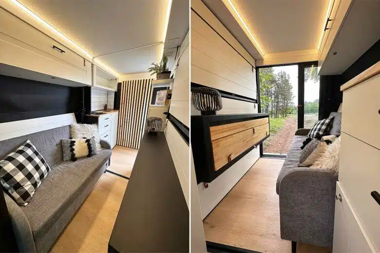 L'intérieur d'un fourgon équipé de modules VanCubic.