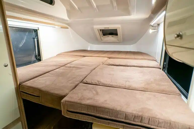 L'espace couchage daployé.