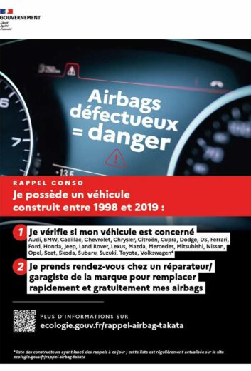 Affiche gouvernementale de la campagne de rappel.