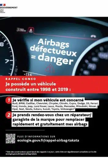 Affiche gouvernementale de la campagne de rappel.