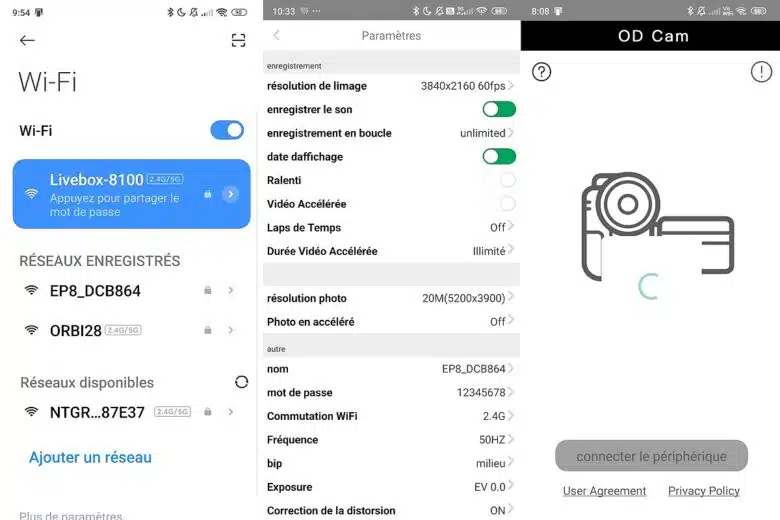 L’application OD Cam permet de contrôler le caméscope d’oreille ORDRO EP8 et de personnaliser les réglages vidéo.