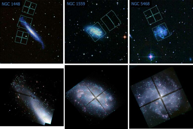 Images de régions éloignées de l'univers.