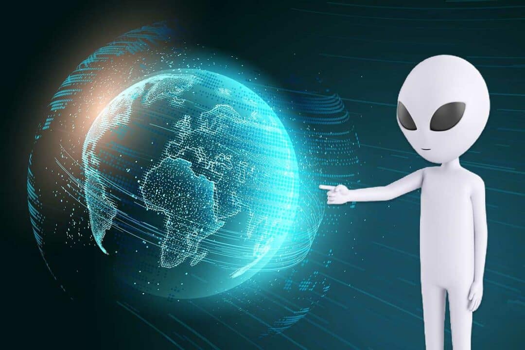Les ondes de la Terre et un alien.