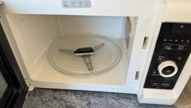 Une clé de voiture électronique dans un micro onde.