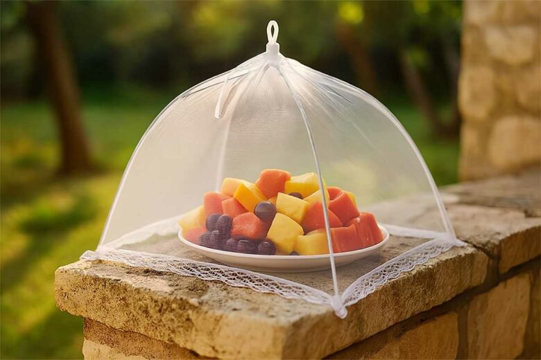 Une cloche alimentaire en voile.