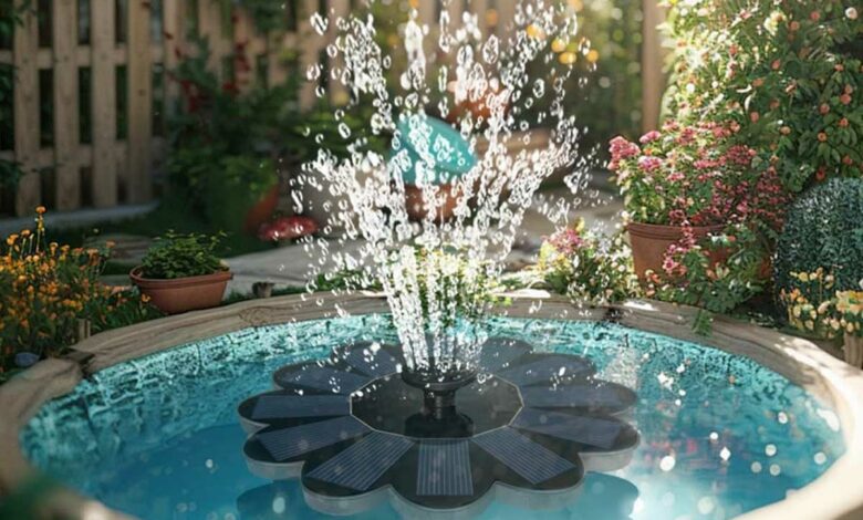 Un effet visuel dans un bassin avec une fontaine.