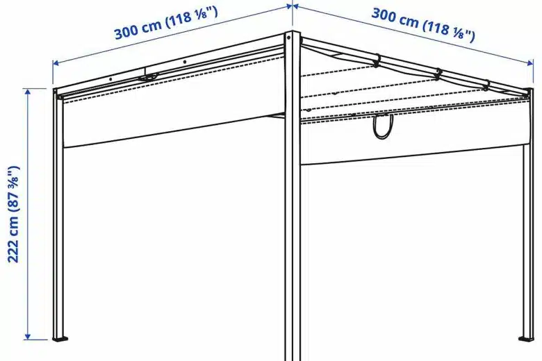 Plan et dimension de la pergola.