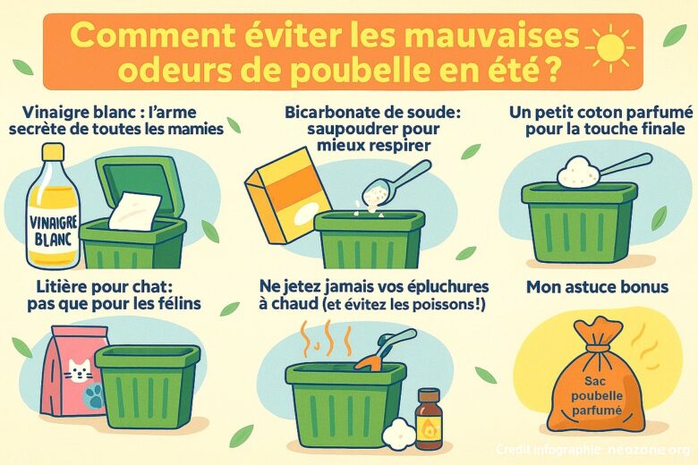 Infographie : 6 astuces pour lutter contre les mauvaises odeurs dans vos poubelles !