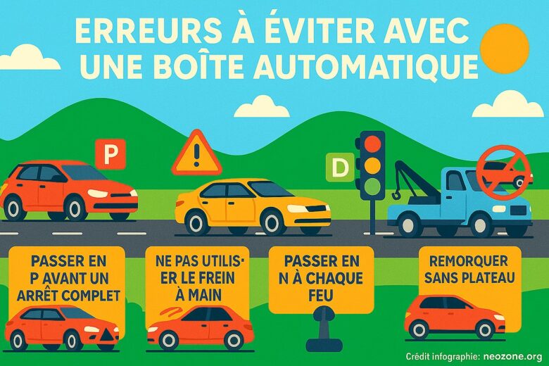 Infographie : quelles sont les erreurs à ne surtout pas commettre avec une boîte automatique ?