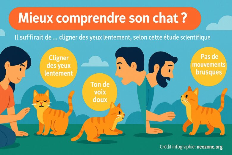 Infographie : comment communiquer avec votre chat grâce au clignement d'oeil ?