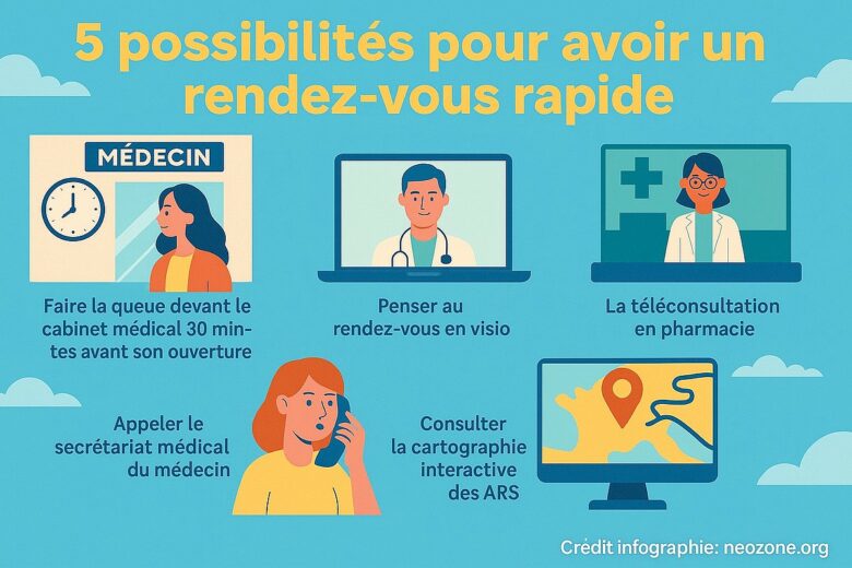 Infographie : comment trouver un médecin traitant ou du moins essayer ?