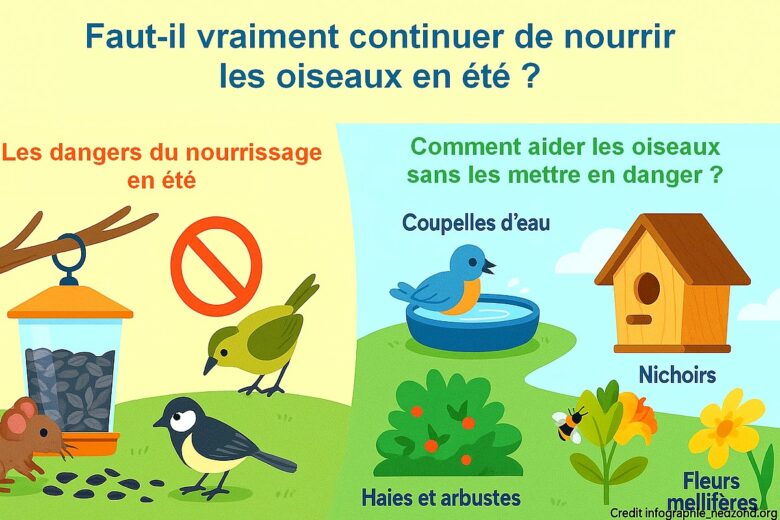 Infographie : faut-il continuer de nourrir les oiseaux, même en été ?
