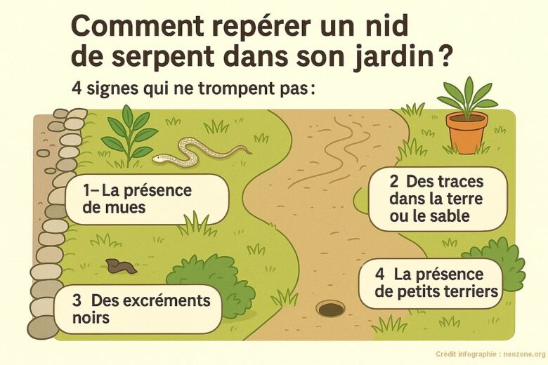 Infographie : comment reconnaître un nid de serpents dans votre jardin ?