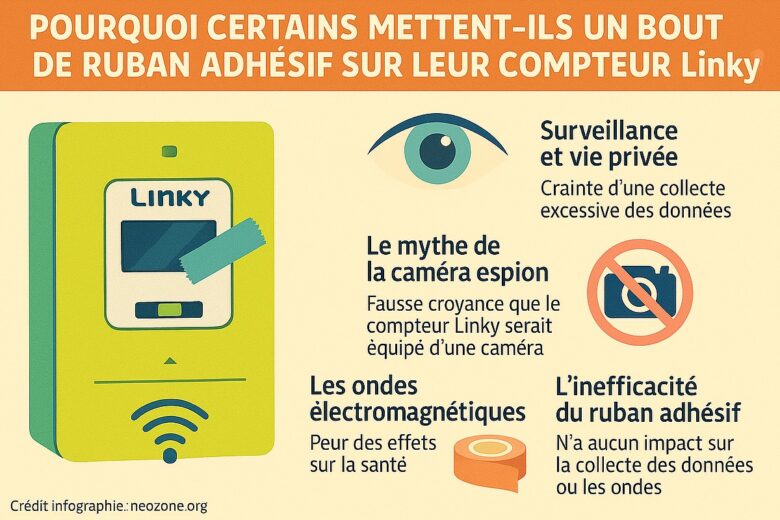 Infographie : pourquoi coller un ruban adhésif sur un compteur Linky ne sert absolument à rien ?