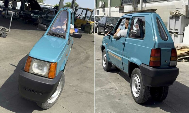 Cet homme fabrique une Fiat panda de 50 cm de large.