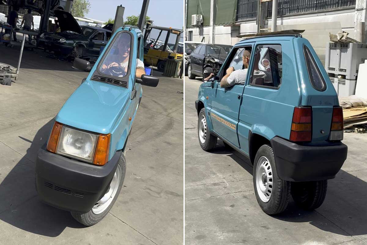 Cet homme fabrique une Fiat panda de 50 cm de large.