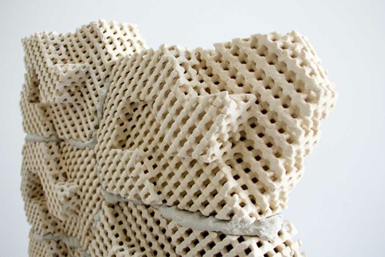 Une brique en céramique imprimée en 3D.