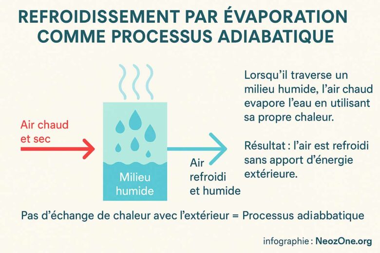 Principe du refroidissement passif par évaporation.