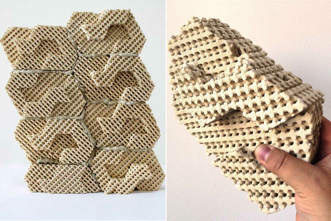 Une brique imprimée en 3D.