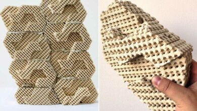 Une brique imprimée en 3D.