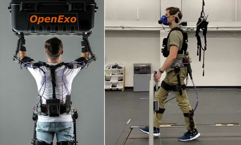 Un exosquelette pour différentes parties du corps (hanches, chevilles, bras...)