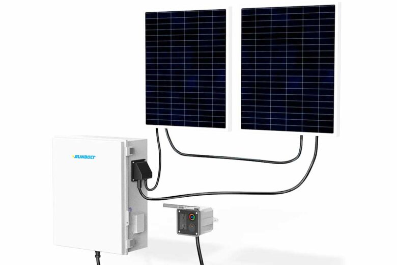 Un kit solaire prêt pour l'utilisation.