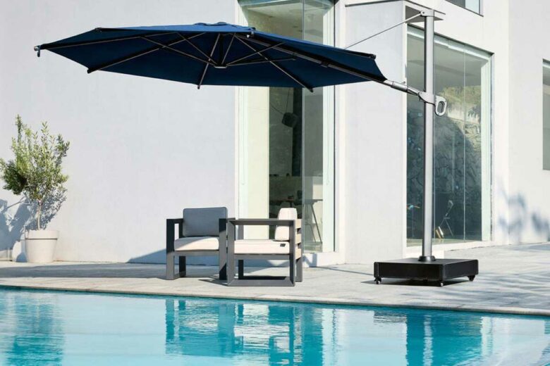 Un parasol déporté.