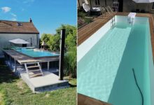 Une piscine faite à partir d'un container maritime.