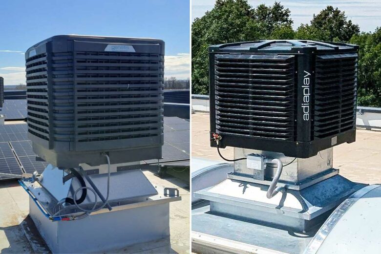 Deux unités extérieures de production d'air frais naturel.