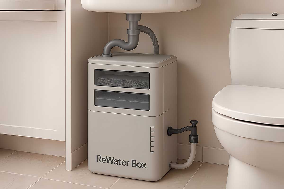 La ReWater Box installée sous un évier.