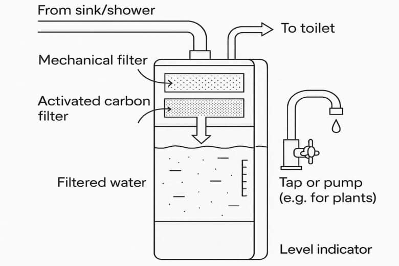 Schéma de fonctionnement du ReWater Box.
