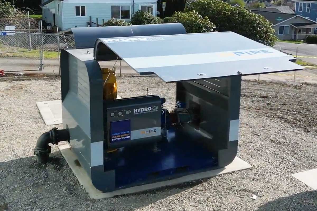 Une hydrolienne sur le réseau d'eau.