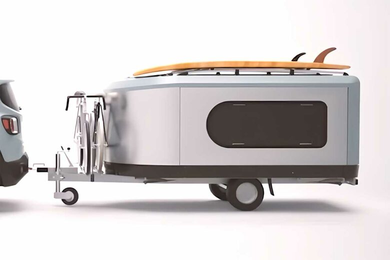 Une remorque de camping.