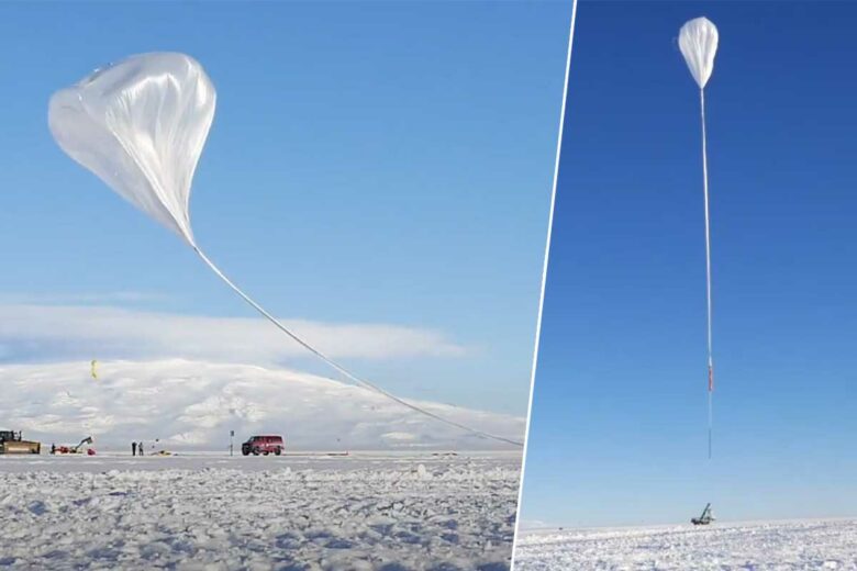 Un ballon sonde pour transporter le matériel de détection.