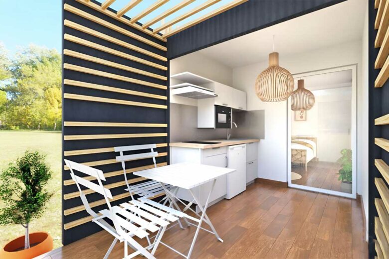 La cuisine d'un logement.