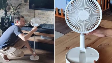 Pouvoir se rafraichir où l'on veut avec un ventilateur portable. Image d'illustration non contractuelle.