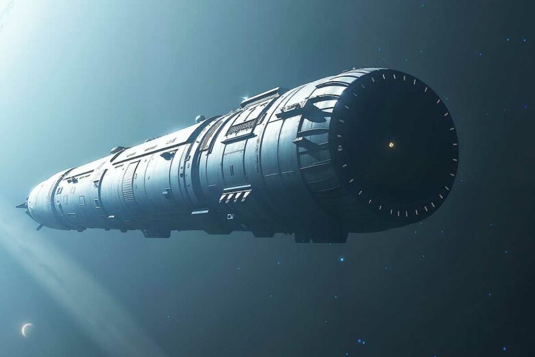 La vision futuriste Chrysalis d'un vaisseau spatial pour un voyage de 400 ans.