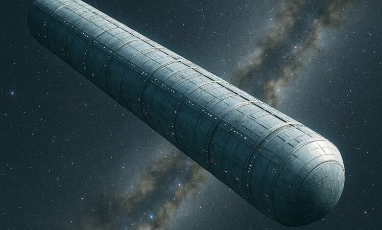 Un vaisseau spatial cylindrique de 58 km de long.