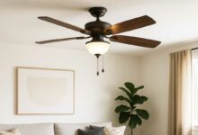 Un ventilateur de plafond.