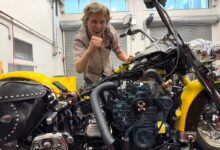 Une moto qui carbure avec de l'huile végétale usagée.