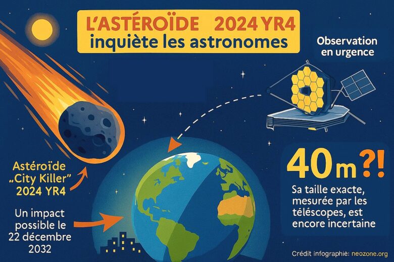 Infographie : l'astéroïde 2024YR4 impactera-t-il la Terre en 2032 ?