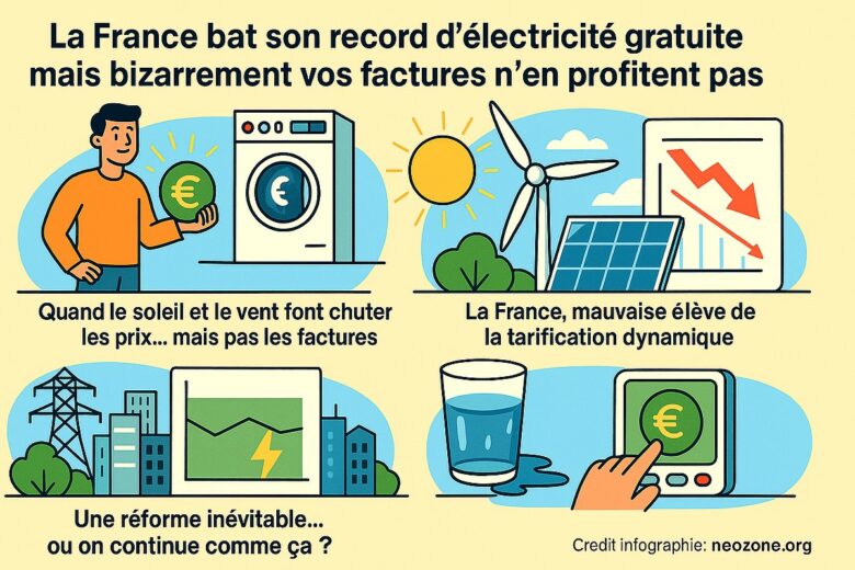 ChatGPT a dit : Infographie : pourquoi l’électricité gratuite en France ne fait pas baisser vos factures et quelles réformes pourraient tout changer.