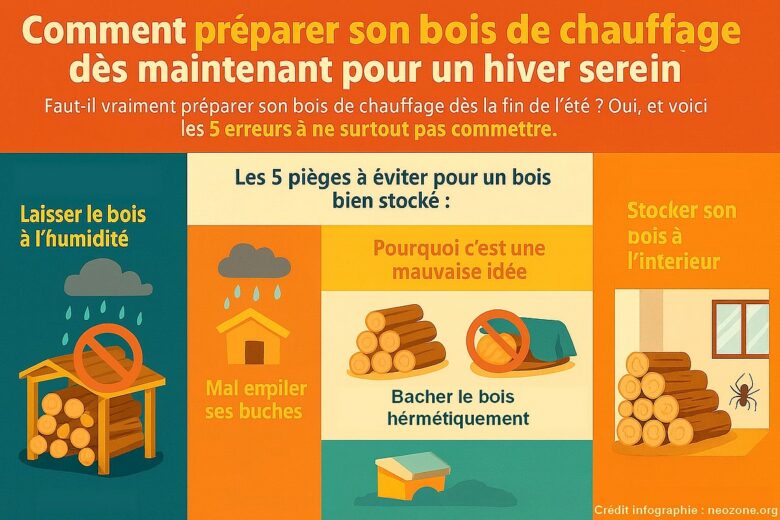 Infographie : comment stocker son bois de chauffage à l'extérieur ?