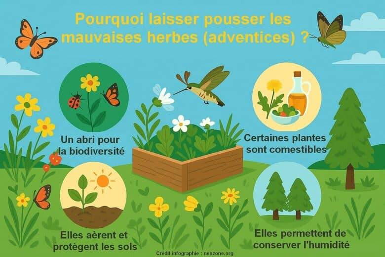 Infographie : pourquoi est-il judicieux de laisser pousser les mauvaises herbes ?